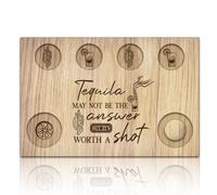 BENECREAT Vassoio Da Portata per Bicchierini Da Shot Cactus Tequila, Portabicchieri In Legno con Vassoio per Bicchierini con Bordo In Sale per Bar, Ristorante, Partito, Riunione di Famiglia, 20x30cm