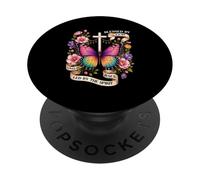 Benedetto da Dio guidato dallo Spirito Cristiano Farfalla Art PopSockets PopGrip Adesivo