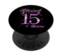 Benedetto da Dio per 15 anni 15 ° festa di compleanno PopSockets PopGrip Adesivo
