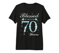 Benedetto da Dio per Un 70 ° Compleanno della Donna di Anni 70 Maglietta Premium
