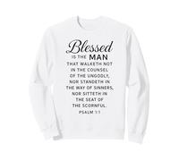 Benedetto è l'Uomo Salmo 1:1 Bibbia Versetto Scrittura Preghiera Felpa