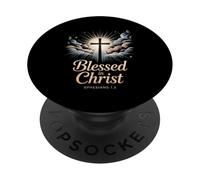 Benedetto in Cristo Croce Efesini 1:3 Gloria celeste PopSockets PopGrip Adesivo