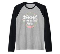 Benedetto per Essere Chiamato Yaya Nonna Famiglia Amore Maglia con Maniche Raglan