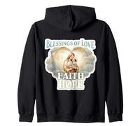 Benedizioni d'Amore Fede Speranza Santa Maria Bambino Gesù Cristo Felpa con Cappuccio