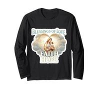 Benedizioni d'Amore Fede Speranza Santa Maria Bambino Gesù Cristo Maglia a Manica