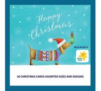 Beneficenza Natale Carte Bassotto - Misto Taglie E Disegni - Scatola Di 30
