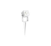 Beneito Faure Zas Quadrato Mini Proiettore a LED Regolabile da Terra per Esterno con Picchetto - Bianco
