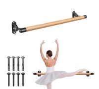 BeneLabel 0.9M Sbarra da Danza, Sbarra da Ballo Regolabile in Legno montata a Parete per Allenamento a casa, Attrezzatura per Stretching con Supporto in Metallo per Bambini e Adulti, Diametro 4 cm