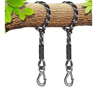 BeneLabel 2 corde da amaca, 100 cm con gancio (400 kg) albero sospensione materiale in poliestere, sedia sospesa fissaggio kit, fino a 2500 libbre, 10 mm di diametro, nero