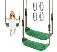 Benelabel 2pz Altalena per Bambin, Set di Accessori per Altalena, Regolabile 130 a 200cm Corda Bambini da 1 a 3 Anni, Ritaglio Fiore a Forma “U” Increspature D'Acqua Forma di “Anca”, Fino 250lb, Verde