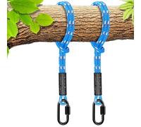 Benelabel 2pz Amaca Albero Altalena Corda Appesa con Carabina, 1.2M Cinghia di Sospensione Stringa in Poliestere Per Accessori Parco Giochi Sedia ad Albero All'Aperto, Fino 2500lbs, Diametro 10mm, Blu