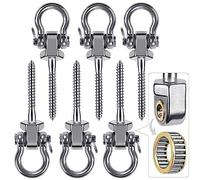 Benelabel 6 pezzi Vite di Fissaggio 12.7cm Appendino per Amaca, Kit di Montaggio Girevole in Acciaio Inox Se per Interni All'Aperto Parco Giochi Sedia Yoga Corda Sacco da Boxe Sacco di Sabbia, 1500lbs