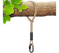 Benelabel Amaca Albero Altalena Corda Appesa con Moschettone, 2.4M Cinghia Sospensione Stringa Poliestereo Accessori Parco Giochi Sedia ad Albero All'Aperto, Fino 2500 libbre, Diametro 10mm, Naturale