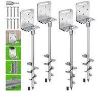 BeneLabel Ancoraggio a terra, 50 cm, picchetto per trampolino, 4 pezzi, resistente, per tempesta di vento, terra, sabbia, 7,2 cm, spirale per arrampicata, casa mobile, posto auto coperto, recinzione