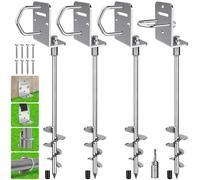 BeneLabel Ancoraggio a terra, 80 cm, picchetto per trampolino, 4 pezzi, resistente, per tempesta di vento, terra, sabbia, picchetto a spirale da 7,2 cm, per telaio da arrampicata, casa mobile, posto