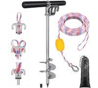 BeneLabel Barca d'ancora, per kayak, 43 cm, canoe SUP, canoe da spiaggia, da avvitare, a spirale, per gommoni, jetski, piccole e medie imbarcazioni con custodia e corda da 975 cm