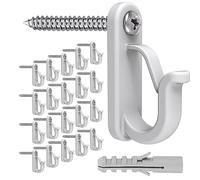 BeneLabel Ganci a vite per luci e decorazioni per esterni, facili da installare e rimuovere, resistenti alla ruggine, portata fino a 10 kg ciascuno, colore: bianco