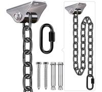 BeneLabel Gancio Amaca Altalena Sospensione Vite Bullone 180° Girevole Silenzioso Boccola Hardware Moschettone Set Catena da 1M per Sedia da Gioco per Esterni Yoga Corda Sacchi da Boxe, 1000 libbre