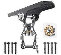 BeneLabel Gancio per altalena, gancio per sedia per amaca nero, staffa da soffitto a 4 fori girevole a 360 gradi con cuscinetto in legno/cemento corda da yoga/cerchio aereo/kit di sospensione per