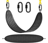 BeneLabel Heavy Duty Swing Seat with 66'' Chain and Carabiners, comfortable and Durable Plastic Coated Swing Set Accessories Replacement for Outdoor Playground, Black