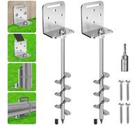 BeneLabel Picchetto per tenda resistente, 51 cm, vite di ancoraggio a terra, picchetto per trampolino, 2 pezzi, telaio in metallo per arrampicata, sabbia, sabbia, 5 cm, picchetto per altalena