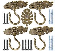 BeneLabel Staffa per Appendere, Ganci da Soffitto Resistenti, 4 Ganci per Montaggio a Parete da Soffitto, Metallo, Montaggio d Parete, Lanterne, Ganci Appendere Piante Luci, Campane a Vento, Bronzo