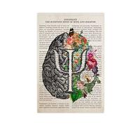 BENELK Psicologia Anatomia del cervello Retro Art Tela Poster Decorazione Camera Da Letto Decorazione Sport Paesaggio Ufficio Camera Regalo Senza Cornice Stile 30 x 45 cm