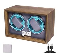 Benessit Scatola automatica per orologi, cassa automatica per orologio quadrata, con 4 modalità di rotazione, con motore ultra silenzioso, per 1/2 orologi, 2 slot, Moderno