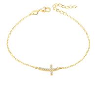 Beneto Bracciale argento dorato con croce AGB484/20-oro - Bracciale