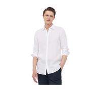 Benetton - Camicia Regular Fit in Puro Lino - - Shirts - Uomo - Bianco - S
