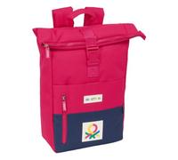 BENETTON CHERRY - Zaino con patta per laptop da 15,6", ideale per diverse età, comodo e versatile, qualità e resistenza, 28 x 13 x 42 cm, Ciliegia/Marino, M, Casual