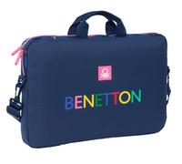 BENETTON DAMERO - Zaino per laptop fino a 15,6", ideale per bambini di diverse età, comodo e versatile, qualità e resistenza, 40 x 4 x 27 cm, Blu navy, M, Casual