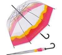 Benetton Dip Dye - Ombrello trasparente automatico, Dip Dye, 105 cm, Trasparente-colorato