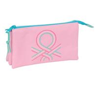 BENETTON DOLCE - Astuccio triplo, astuccio per bambini, ideale per bambini in età scolastica, comodo e versatile, qualità e resistenza, 22 x 3 x 12 cm