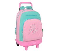 BENETTON DOLCE - Zaino grande con ruote, compatto, rimovibile, ideale per bambini di diverse età, comodo e versatile, qualità e resistenza, 33 x 22 x 45 cm