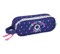 BENETTON DROP - Astuccio doppio per bambini, ideale per bambini in età scolastica, comodo e versatile, qualità e resistenza, 21 x 6 x 8 cm