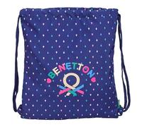 BENETTON DROP - Zaino a sacco piatto, grande, ideale per bambini di diverse età, comodo e versatile, qualità e resistenza, 35 x 40 cm