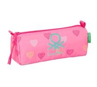 BENETTON HEART - Astuccio per bambini, ideale per bambini in età scolastica, comodo e versatile, qualità e resistenza, 21 x 7 x 8 cm