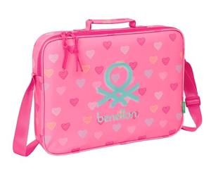 BENETTON HEART - Portafogli Extrascolastici, Valigetta Portatodo, Tracolla Comoda e Versatile, Qualità e Resistenza, 38 x 6 x 28 cm
