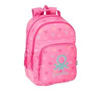 BENETTON HEART - Zaino scuola per bambini, ideale per bambini di diverse età, comodo e versatile, qualità e resistenza, 32 x 15 x 42 cm