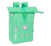 BENETTON MINT - Zaino con patta per laptop da 15,6", ideale per diverse età, comodo e versatile, qualità e resistenza, 28 x 13 x 42 cm, Verde Menta Torta, M, Casual