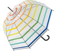 Benetton Dip Dye - Ombrello trasparente automatico, Trasparente-colorato, 105 cm, Paralume a campana