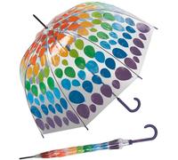 Benetton - Ombrello a campana trasparente automatico, Dip Dye
