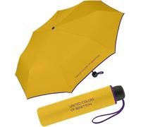 Benetton Ombrello tascabile, piccolo e leggero, giallo nugget gold