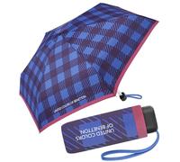 Benetton - Ombrello tascabile Ultra Mini Flat Dots, Checks Blue, 88 cm