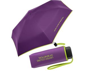 Benetton - Ombrello tascabile ultra mini piatto solido, Giacinto viola, 88 cm