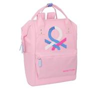 BENETTON PINK - Zaino per bambini con manici per laptop fino a 13", per laptop, ideale per giovani di diverse età, comodo e versatile, qualità e resistenza, 27 x 19 x 40 cm, colore rosa, Rosa,