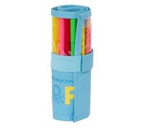 BENETTON SPRING - Astuccio arrotolabile utile incluso, astuccio per bambini, ideale per bambini dai 5 ai 14 anni, comodo e versatile, qualità e resistenza, 7 x 20 cm, colore celeste, azzurro,
