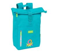 BENETTON SUMMER - Zaino con patta per laptop da 15,6", ideale per diverse età, comodo e versatile, qualità e resistenza, 28 x 13 x 42 cm, blu, M, Casual