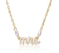 Benevolence LA Collana con pavé di pietre, collane a catena immerse in oro per donne, regali di addio al nubilato per sposa, regalo per addio al nubilato, accessori per sposa futura, progettata in